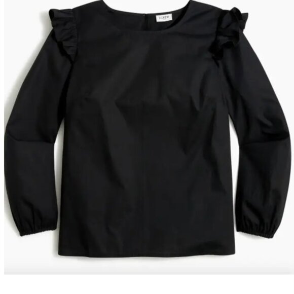 J. Crew Tops - J.Crew Factory Cotton Poplin Top with Ruffles – Size M - NWT